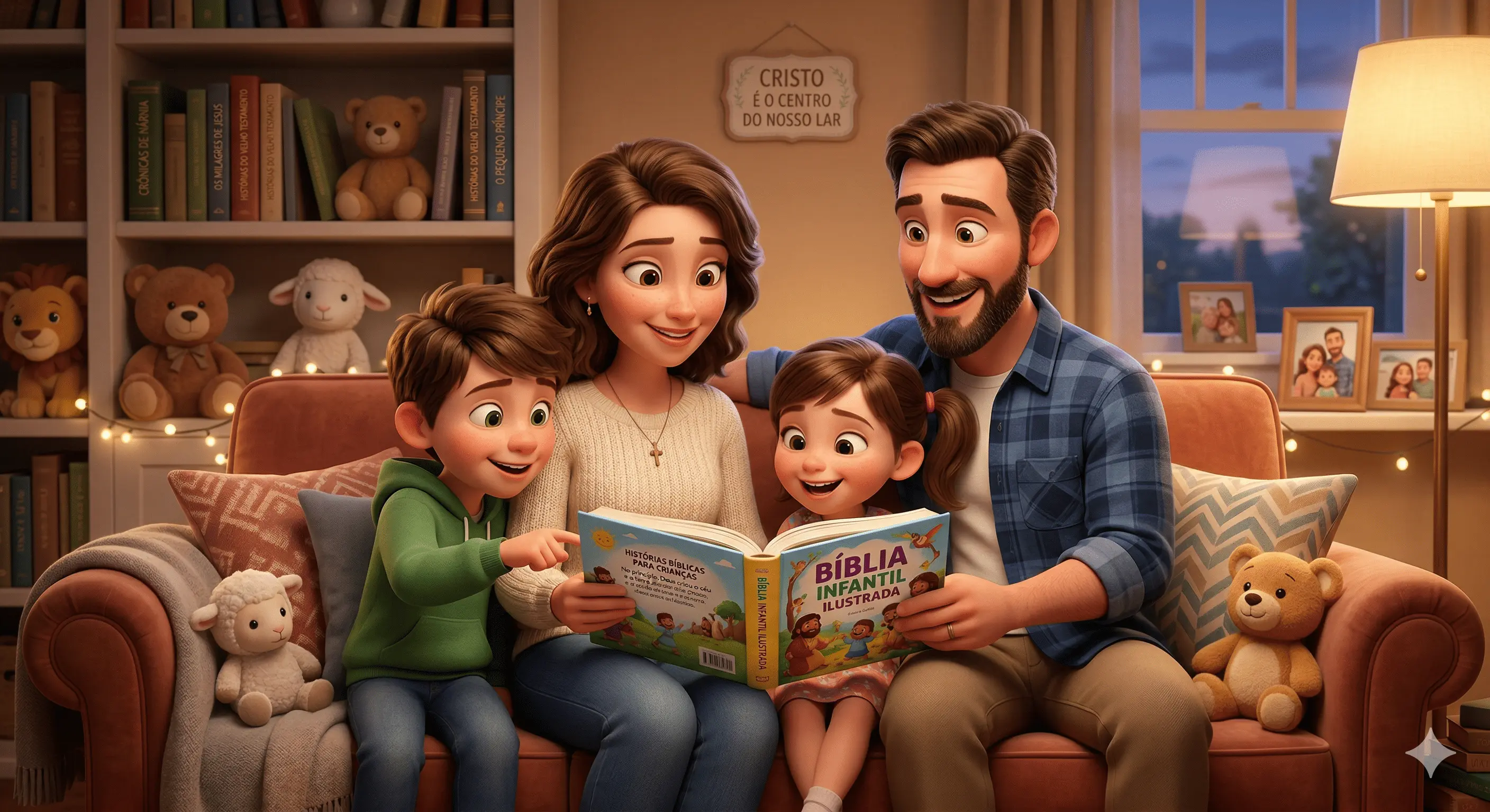 Família lendo a Bíblia
